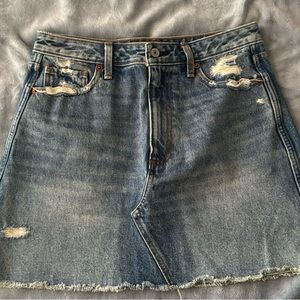 Abercrombie & Fitch Blue Distressed A-Line Skirt